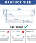 Dimensions of Easy Install Side By Side Fridge Door Bin Replacement Fits Bottom Two Shelves Models 242126602 4547407 PS12364199