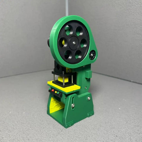 Dope 3D Printed Electric Punch Press Model With Motorized Gear Drive, Compact Plastic Build, Fully Assembled, Stainless Steel Screws, Integrated Control Module, Stable Base, USB Powered, 7x7x18cm