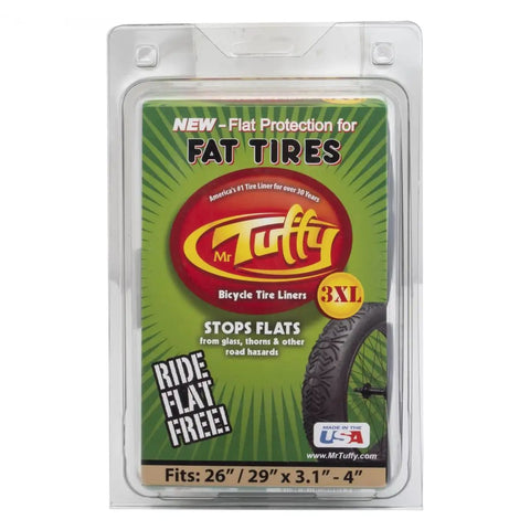 Fat Bike Tire Tube Protectors 3XL Fits 26 To 29 Inch Tires 3.1 To 4 Inch Wide package with green and yellow design