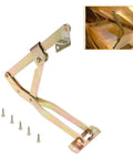 Two Pack Adjustable Iron Hinge Folding Lift Bracket with screws and angled position support for DIY install