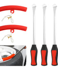 Heavy Duty Tire Spoon Lever Tool Set With 3 Spoons And 2 Rim Protectors, All In One Universal Tire Changing Kit For Motorcycle Dirt Bike And Lawn Mower, Steel Construction, Water Resistant And Rust Resistant, Premium Auto Repair Gear