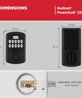 Dimensions of Rock Solid Keyless Entry Keypad Door Lock With An Adjustable Backset and Smoothly Programmed User Codes.