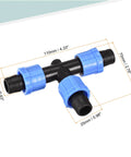Easy Install T Shape Barbed Tee Fitting For 16mm Drip Irrigation Tubing And Drip Tape Sprinkler System with measurements, Durable PE
