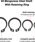 4 Heavy Duty External Circlips 65Mn Steel C Clips with retaining rings for shafts, sizes for mechanical assemblies.