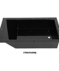 Rock Solid Universal Trolling Motor Foot Pedal Pan Deck Defender in black aluminum with screws for easy installation.