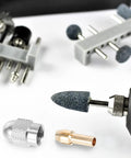 Brass Collet Drill Chuck Holder Set For Rotary Tools And Electric Grinding Machines with accessories on white background