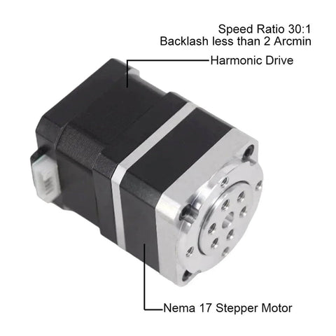Nema 17 stepper motor with harmonic drive, speed ratio 30:1, for Mini Harmonic Drive High Precision Strain Wave Gear Reducer Rotary Actuators.