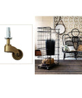 Snag These Four Piece Heavy Duty Vintage Solid Casters Featuring Smooth Glide Performance Rugged Zinc Alloy Construction And Reinforced Mounting Bases For Effortless Furniture Slides Today, showcasing a bronze caster wheel.