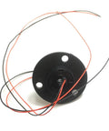 Hollow Slip Ring Rotary Electrical Connector For Two Four Six Twelve Channel Systems With Five Millimeter Inner Hole And Twenty Two Millimeter Outer Diameter Two Amp Gold Contact Points Low Torque Data Bus Ready Must Have For Civil And Commercial Use, black wired unit
