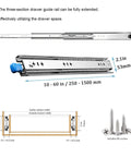 Heavy Duty Locking Drawer Slides With Full Extension And Steel Drop Bolt, 265 Lb Load Capacity, Ball Bearing side mount rails with blue end cap.