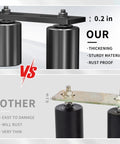 Comparison of 2 Pack Heavy Duty Slide Gate Guide Roller Kit showing thick, sturdy bracket vs thin, rust-prone alternative.