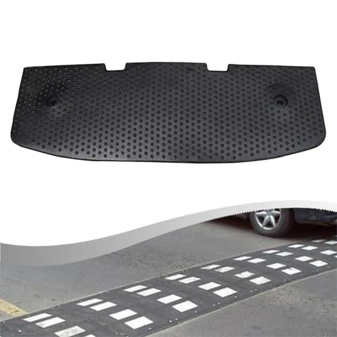 Heavy Duty Rubber Speed Bump Hump End Cap 200X600X50Mm Black Finish With Full Hardware Kit For Driveway And Parking Lot Traffic Calming Solutions That Look Cool And Work Wicked, black rubber end cap for parking lot speed bump