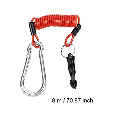 RV Breakaway Cable With Transparent Jacket Heavy Duty 4.0mm Core Cable and 1.5mm Steel Wire Lanyard for Safe Towing 1.8m