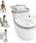 Tot Sized Three In One Potty Training Toilet With Realistic Flush Sounds And Removable Seat That Doubles As A Comfy Stool.