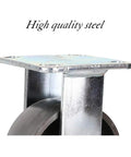 Heavy duty cast iron caster wheel top with high quality steel mount for Four Pack Heavy Duty Cast Iron Caster Wheels Built Tough For Real World Heavy Lifting Around The Shop Or Garage Featuring Badass Durability Friction Free Swivel Action And Reliable Parking Brake Systems.