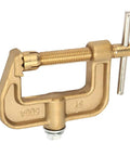 Solid G Shape Ground Welding Earth Clamp Made From Premium Brass, showcasing a heavy-duty grip for stability in welding.