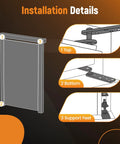 Installation details of Hidden Bookcase Door Pivot Hinge Kit For Secret Doors With 500 Lb Capacity Heavy Duty Steel Hinges.