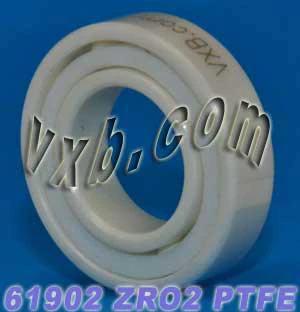 61902 Full Ceramic Bearing 15x28x7mm made of Zirconia with PTFE cage on blue background