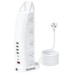 Eight Widely Spaced AC Outlets Surge Protector Power Strip For Home Office With Four USB Ports And Two USB C Ports Six Foot Cord