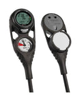 Puck 4 Mission 3 Scuba Diving Computer Console with Integrated Bluetooth and Analog Pressure Gauge PSI, front and back view.