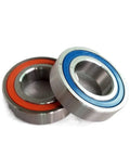 Rock Solid Single Angular Contact Bearings For Engraving And CNC Tools High P4 P5 Precision Steel Inner Rings with orange and blue seals.