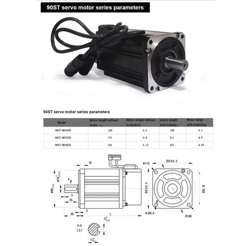 High Precision 220V 750W AC Servo Motor With Encoder Feedback Closed Loop Control For Accurate Position Speed And Torque 3000 RPM 2.4 Nm
