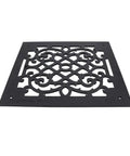 Victorian Style Ornate Air Grille For 12 By 14 Opening Heavy Duty Cast Aluminum Walkable Floor And Wall Vent Cover, front view