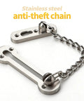 Beefy Heavy Duty Screen Door Latch 304 Stainless Steel For Apartment Security Lock with welded chain, silver finish