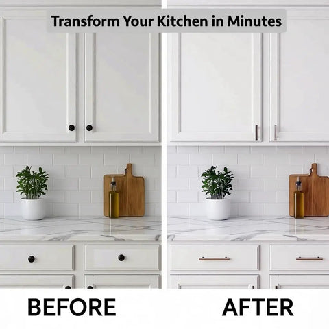 Before and after kitchen cabinets with Solid Euro Style Bar Pull Handles 25 Pack With 3.75 Inch Hole Center And 6 1 8 Inch Length Heavy Stainless Steel With Oil Rubbed Bronze Finish American Owned Cabinet Hardware