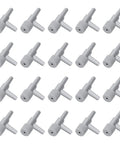 20 Pack Aquarium Air Control Valves 2 Way Air Regulator For 3/16 Inch Tubing Fish Tank Accessory durable plastic valves arranged in a grid pattern.