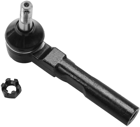Front Tie Rods Kit For Chevy Silverado 1500 And GMC Sierra 1500 1999 2000 2001 2002 2003 2004 2005 2006 Replacement Includes Four Inner And Outer Tie Rod Ends And Two Boots For Your Ride, black steel tie rod close-up.