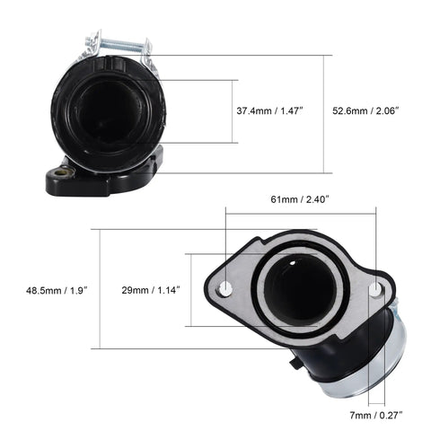 Top Notch Replacement Intake Manifold Carburetor Insulator Kit For Linhai Manco Talon Roketa Tank Vog Bms dimensions and design
