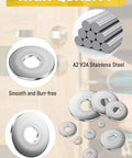 M6 Flat Washers Set 18mm Outer Diameter 1.6mm Thick Stainless Steel 304 A2 Pack Of 20 For M6 Screws Bolts Nuts