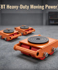 Shop Grade Industrial Machine Skates 4 Pack 6000 Kg Capacity 360 Degree swivel wheels with rubber grip tops for heavy moving