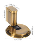 Heavy Duty Mechanical Door Stopper With Adhesive Or Screw Mount Adjustable Zinc Alloy, dark brown, 6 cm diameter