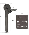 Four Pack Adjustable Table And Cabinet Leg Set With Screws Aluminum Alloy Sofa Feet For Chair Desk Cupboard Bed 18 Cm Gray Heavy Duty Furniture Replacement Support illustration with dimensions.