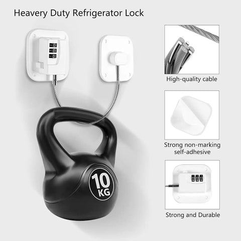 Totally Kid Safe Zero Combination Fridge And Cabinet Lock Set For Home Security With No Sweat Setup Quick Release Latch White Four Piece Kit