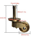 Premium Solid Brass Caster Wheels With Smooth Glide Action And Heavy Duty Construction For Retro Furniture Refresh and DIY Builds, detailed dimensions