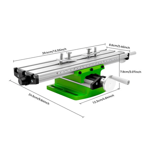 Two Axis X Y Cross Slide Table For Adjustable Compound Milling And Bench Drilling Compact Lightweight dimensions with precision scale.