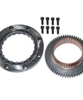 Sick Replacement Starter Clutch Kit For Yamaha V Star XVS 1100 Models 1999-2009 featuring copper roller bearing, gasket, and bolts.