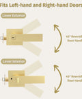Entry Lever Door Handle And Single Cylinder Deadbolt Lock Combo Pack Heavy Duty Satin Brass Reversible Square Locking Lever Set