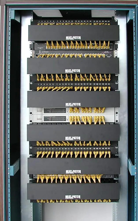 Rack with 2 Pack 2U Cable Management Unit For Rack Cabling Non Conductive One Piece Molded Design Keeps Patch Cables Neat