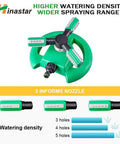Lawn Sprinkler Automatic Garden Irrigation System With 360 Degree Rotation For Big Yard Coverage Adjustable Spray Nozzles Light Green