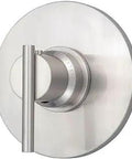 Thermostatic Shower Trim With Dual Temperature Dial And Precise Volume, Classic Tub Faucet With Metal Spout, Chrome Brushed Nickel Finish
