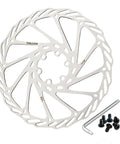 180mm Disc Brake Rotor With Six Bolts And T25 Torx Tool For Mountain Bike Road Bike MTB And BMX Stainless Steel Fits 44mm Threaded Hubs Anti Rust And Heat Resistant Heavy Duty Stopping Power For Downhill.