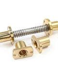 Bi Directional 20mm Lead Screw Set With 300mm Length And Two Brass Nuts For 3D Printers Acme Thread 4mm Pitch 4mm Lead Right And Left Hand