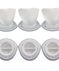 Six Pack EVF100 Vacuum Filter Set Compatible With Black And Decker HNV Series Hand Vacuums Including HNV220B HNV215B HNV115B HHS315J01 BDH7200CHV BDH9600CHV Not For HNVCF10, top and bottom view shown