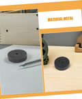 Six Pack Pro Nylon Polishing Wheels Set Featuring 75mm Size And 10mm Hole for grinding on a white surface with tools nearby.