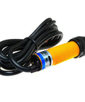 Infrared Photoelectric Sensor Switch DC 6 to 36V Three Wire NPN Normally Open with 7 to 30 cm Sensing, coiled cable
