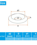 Top Notch Stainless Steel Countersunk Washer With Smooth Cnc Finish And Rock Solid Flush Mount Cup Gasket Design Built Tough For Heavy Duty Industrial Construction Jobs size diagram with dimensions.